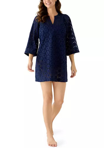 Women's Long Sleeve Eyelet Dress Cover Up | Belk
