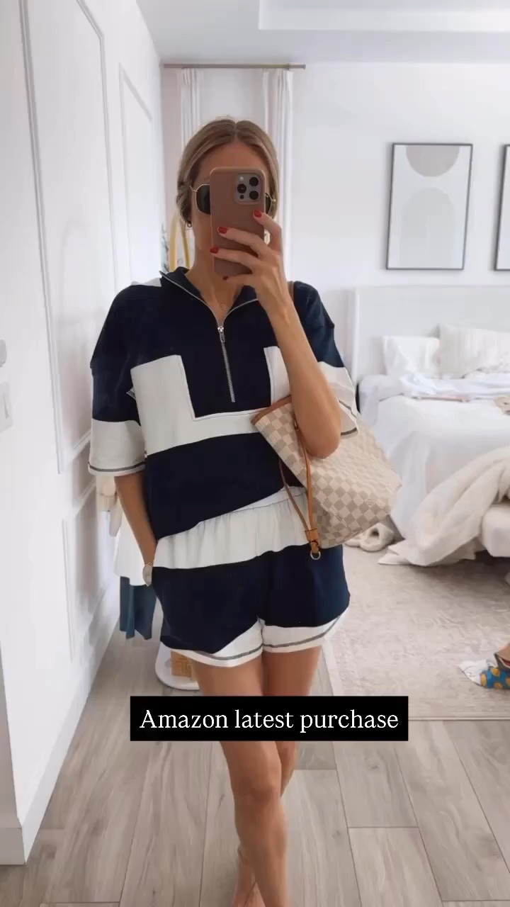 Great amazon set l 
Amazon latest purchase 
Adorable stripe shorts set 
Great quality , tts, wearing small

#LTKU #LTKSeasonal #LTKgrwm