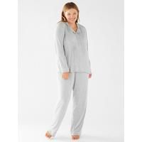 CHELSEA PEERS Curve Modal Button Up Long Set - Grey | Very (UK)