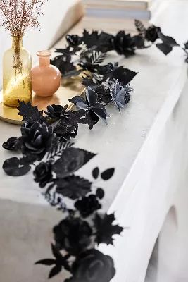 Midnight Floral Iron Garland | Anthropologie (US)