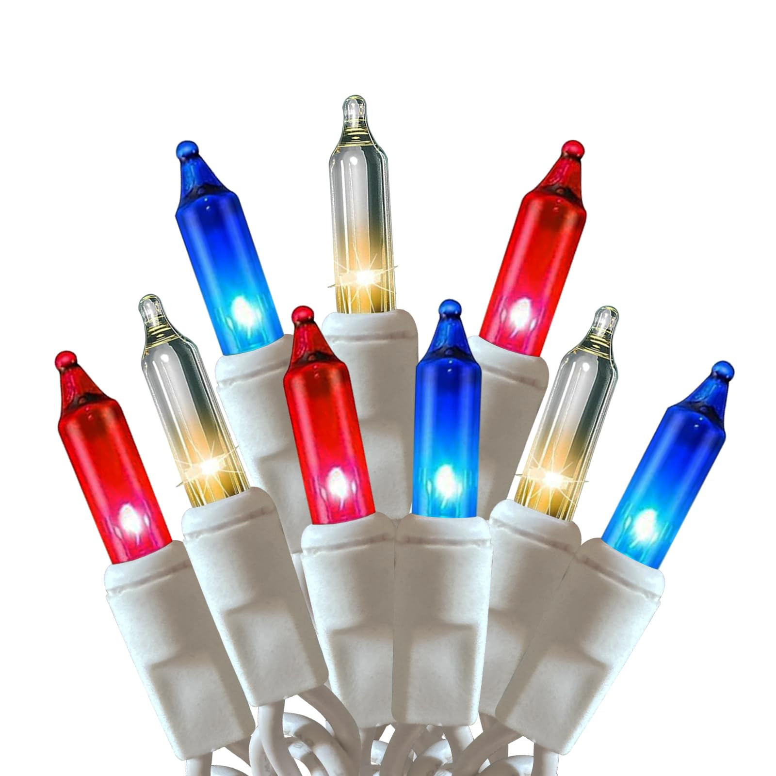 Red White Blue 4th of July Patriotic Day Decorations Lights 100 Count Mini String Lights with Whi... | Amazon (US)