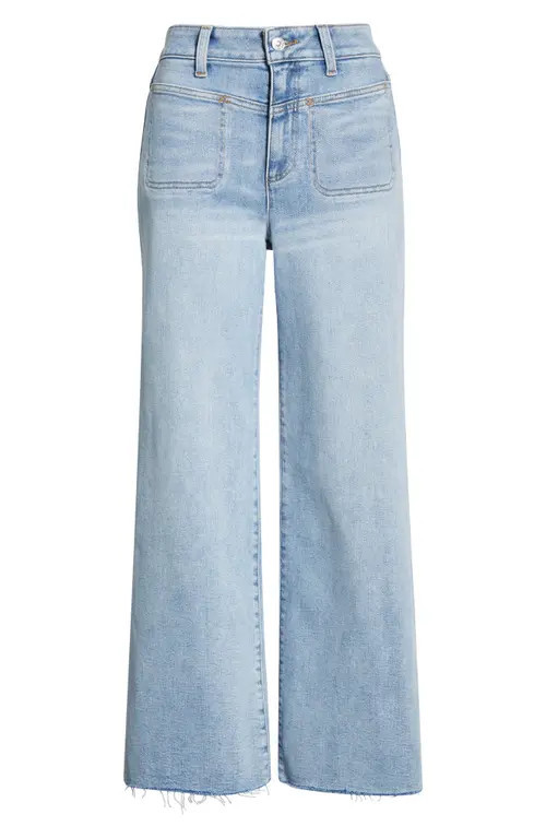 PAIGE Anessa Raw Hem High Waist Wide Leg Jeans in La Belle at Nordstrom, Size 32P | Nordstrom