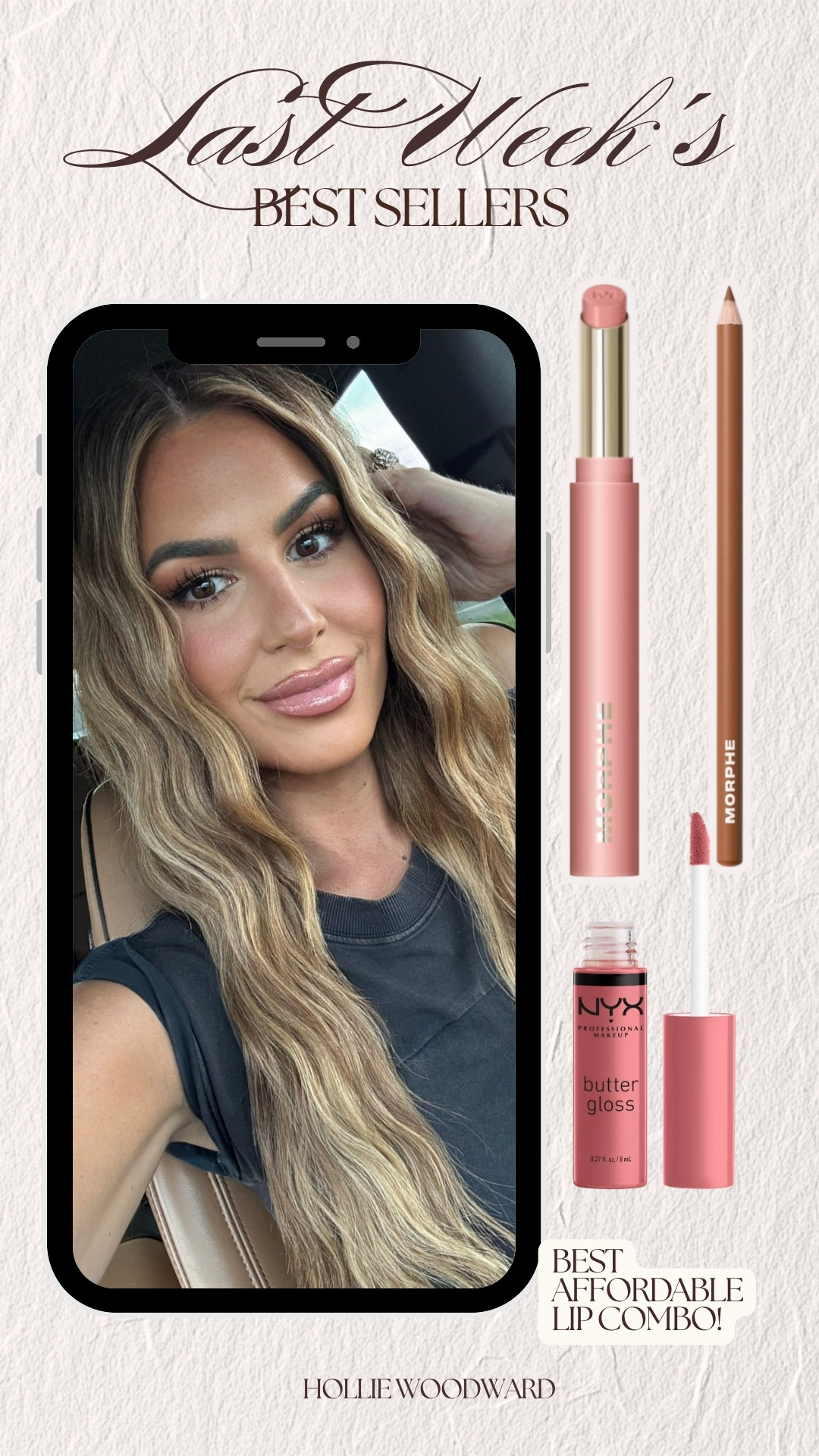 shades:

lipstick- ballet
liner- sweet tea
gloss- creme brulee 

 #LTKBeauty