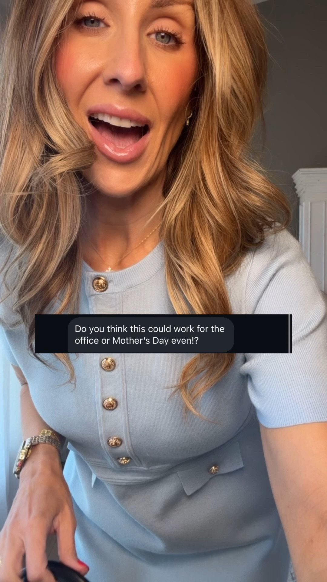 Blue dress size medium 
Office or Mother’s Day 

#LTKOver40 #LTKgrwm #LTKMidsize