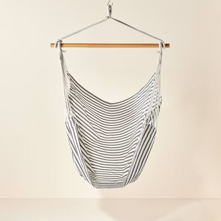 Striped Hammock Chair Dark Gray/Cream - Hearth & Hand™ with Magnolia | Target