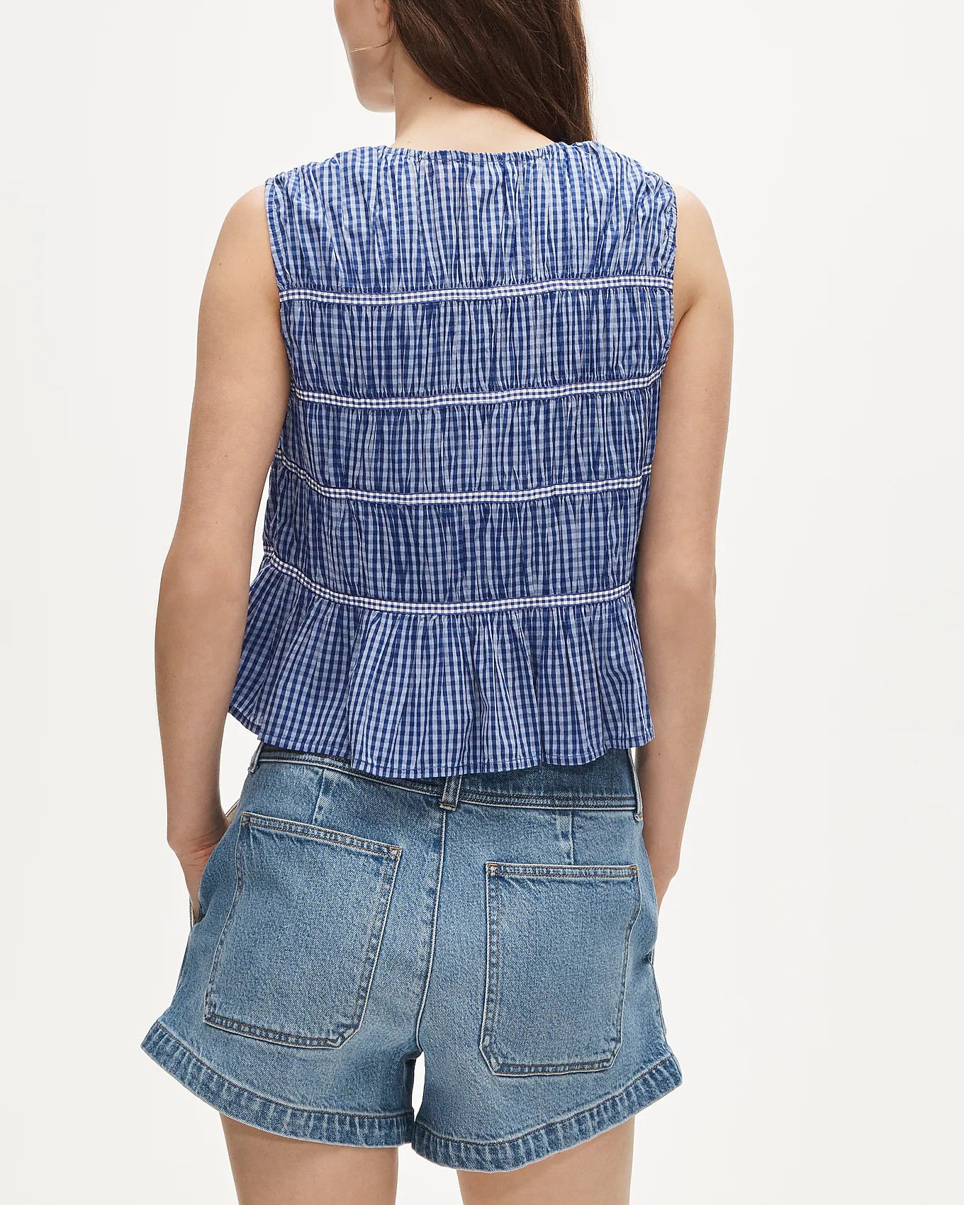 Tie-front top in gingham | J. Crew US