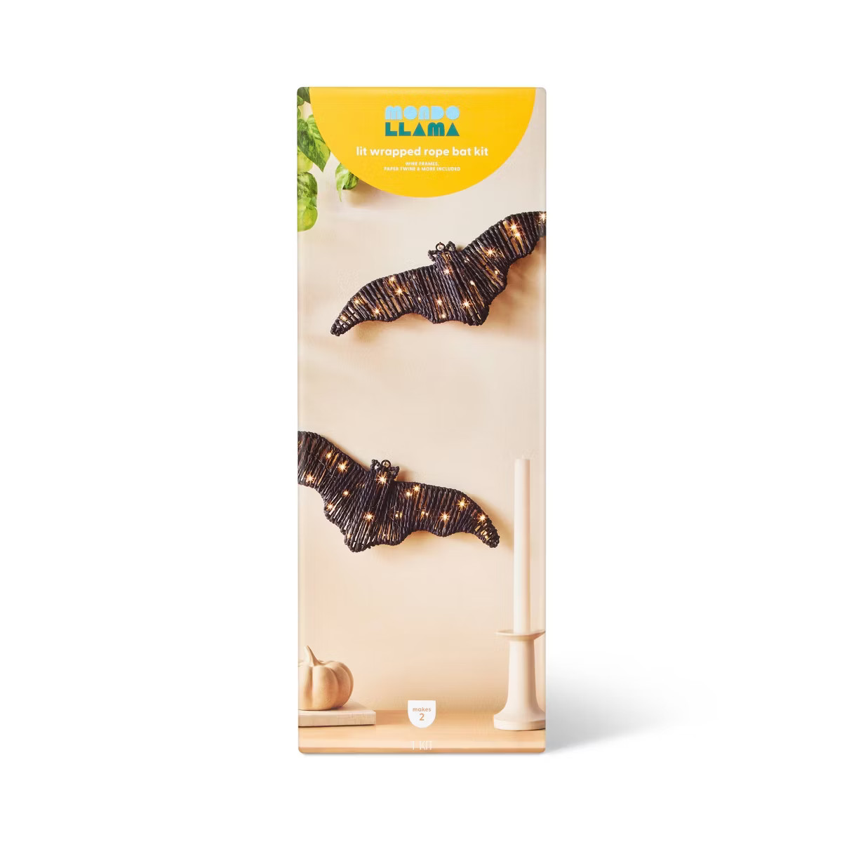 2ct Halloween Craft Lit Wrapped Rope Bat Kit - Mondo Llama™ | Target