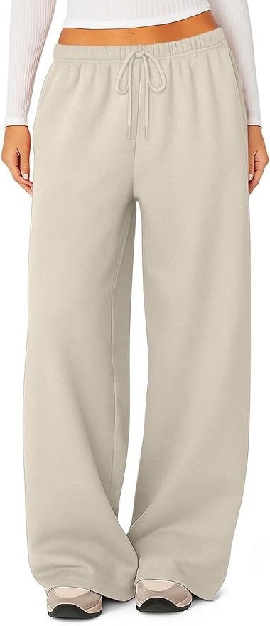 HeSaYep Women's Fleece Lined Sweatpants Winter Warm Wide Leg Sweat Pants Baggy Casual Pants with ... | Amazon (US)