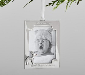 Rudolph® Baby's First Christmas Frame Ornament | Pottery Barn Kids