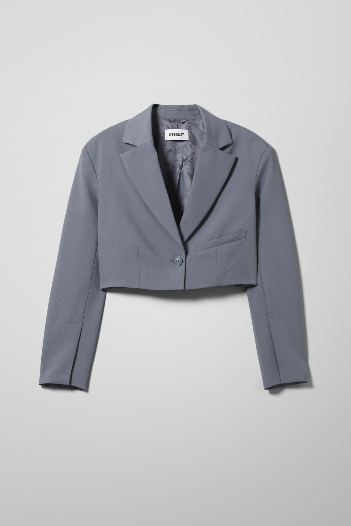 Dominique Cropped Blazer - Grey | Weekday