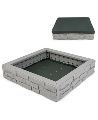 2-In-1 HDPE Kids Sandbox with Cover and Bottom Liner-Gray | Macy's