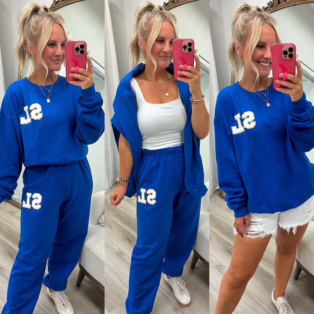 Second Edition Initialed Letter Patch Sweat Set | United Monograms