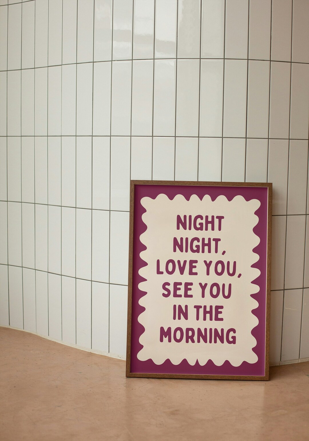 Night Night, Love You Mulberry and Cream Art Print - Etsy | Etsy (US)