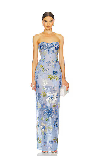 Dahlia Maxi Dress in Baby Blue Multi | Revolve Clothing (Global)
