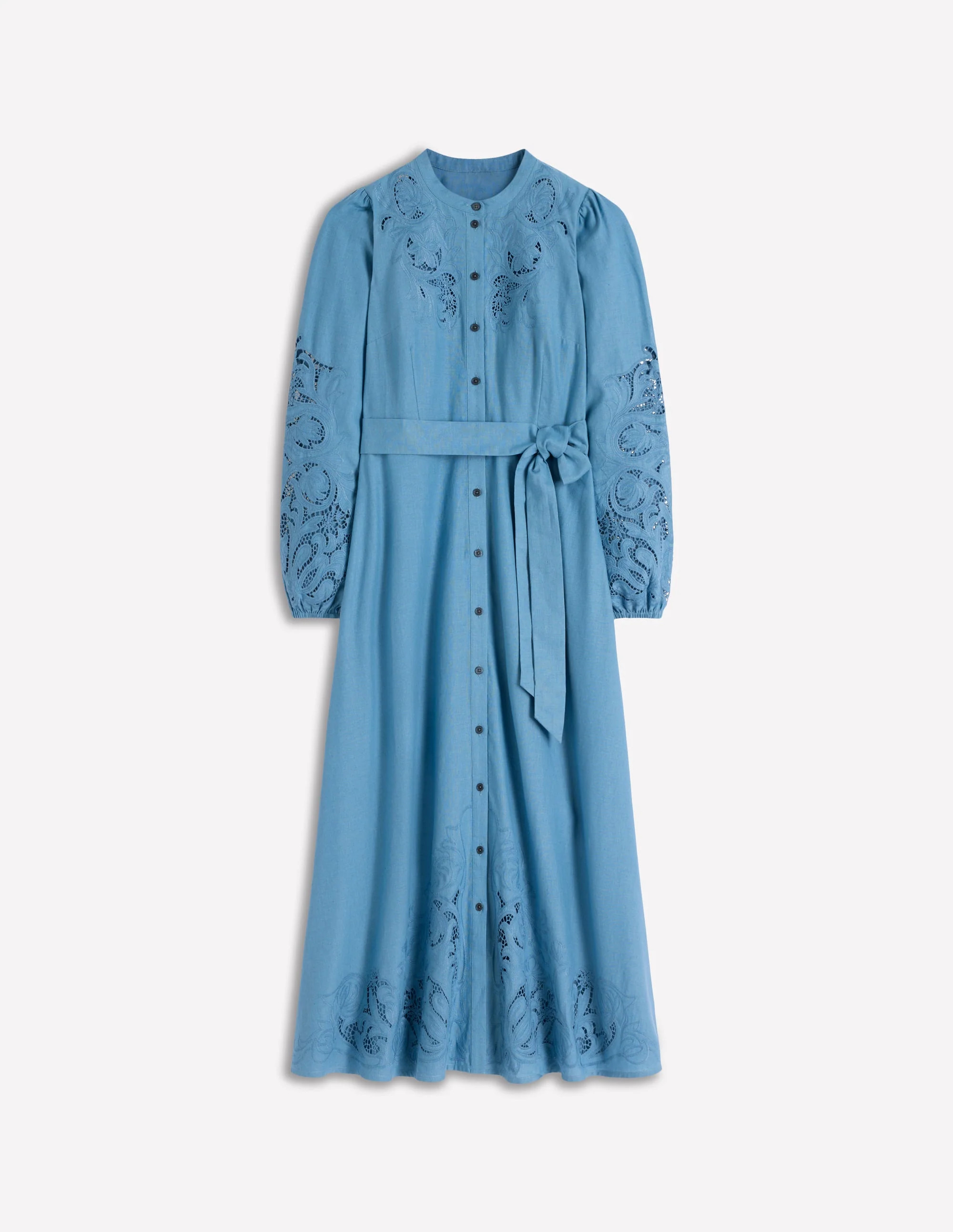 Mae Linen Blend Shirt Dress-Blue Heaven | Boden (US)