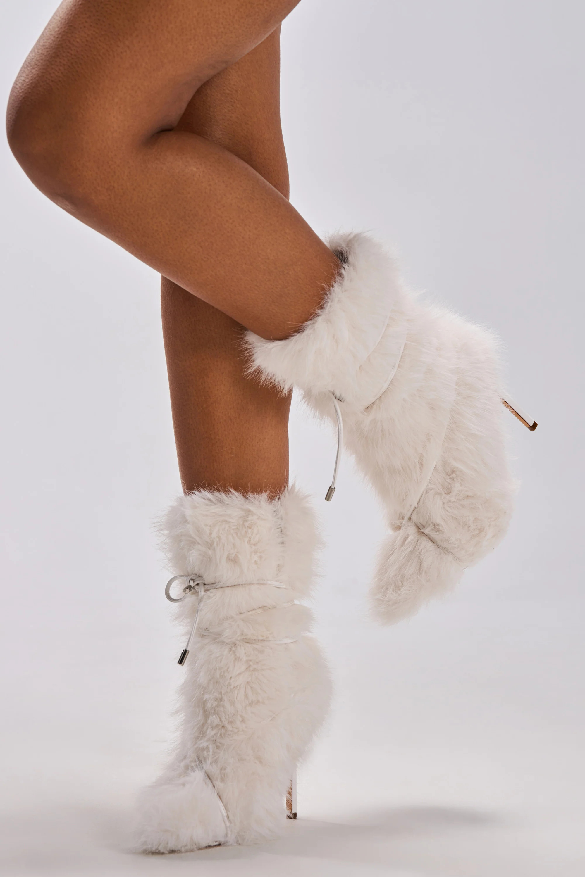 AZALEA WANG VITYA IVORY FUR BOOTIE | AKIRA