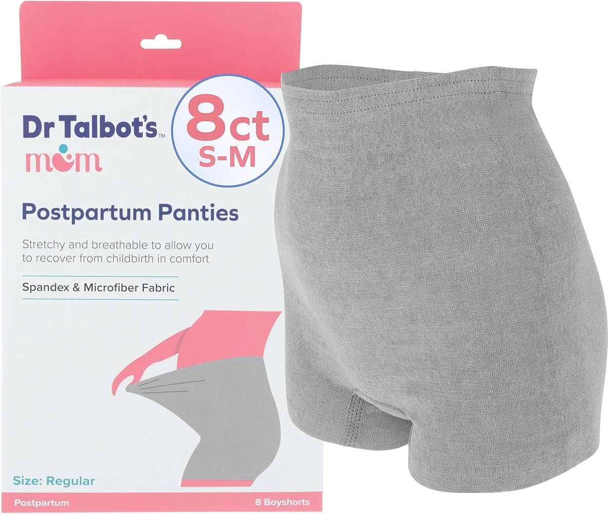 Dr. Talbot's Mom Postpartum Underwear, Disposable Boyshorts - Stretchy Breathable Support | Amazon (US)