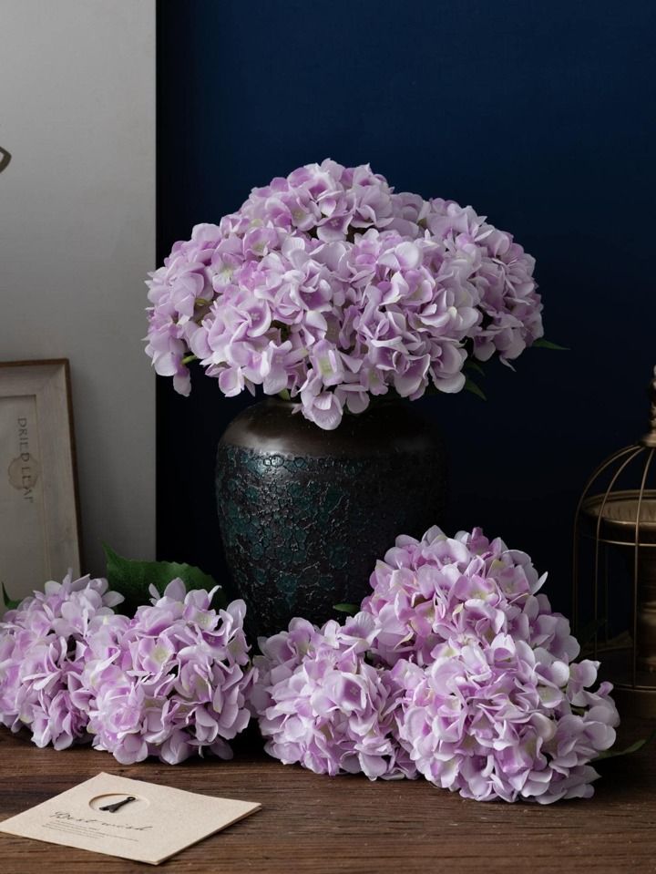 1Pc Light Purple Artificial Hydrangea Real-looking Silk Hydrangea Flower Arrangements Fake Floral... | SHEIN