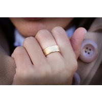 Thick Gold Ring, Unique Rings For Women, Womens Rings, Wide Rings, Gold Wedding Ring, Wave Ring, Engagement Ring, Handmade Jewelry | Etsy (US)