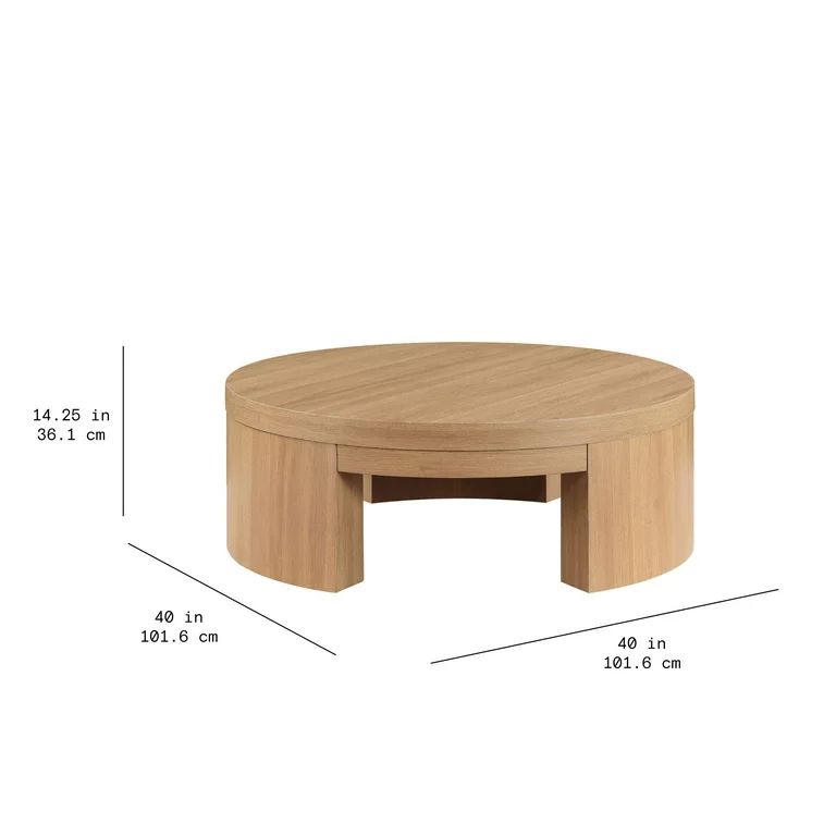 Beautiful Mod Round Coffee Table by Drew Barrymore, Warm Honey Finish | Walmart (US)