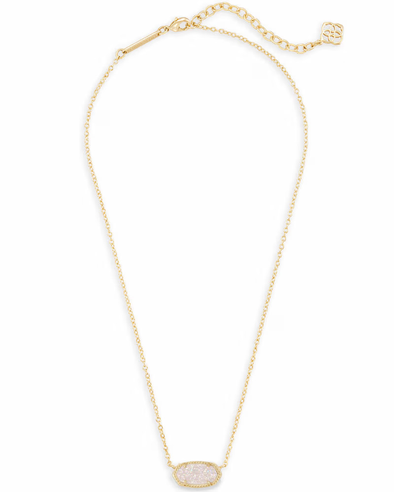 Elisa Gold Pendant Necklace in Iridescent Drusy | Kendra Scott