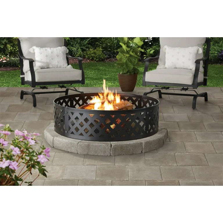 36" Round Metal and Steel Fire Ring, by Mainstays | Walmart (US)