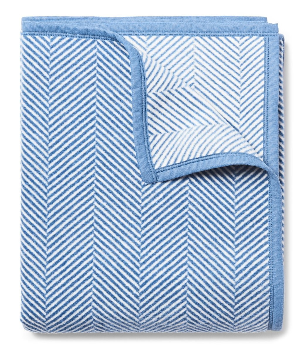 Harborview Herringbone Light Blue Blanket | ChappyWrap