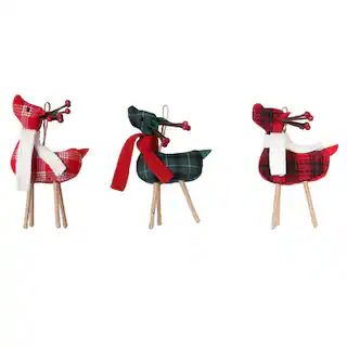 Assorted Fabric Plaid Reindeer Ornament by Ashland® | Michaels | Michaels Stores