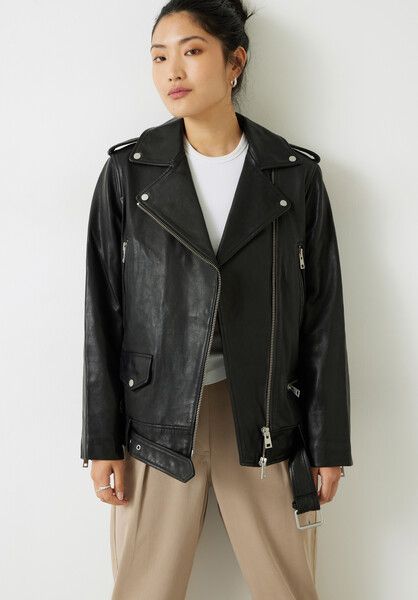 Oversized Leather Jacket | Hush UK