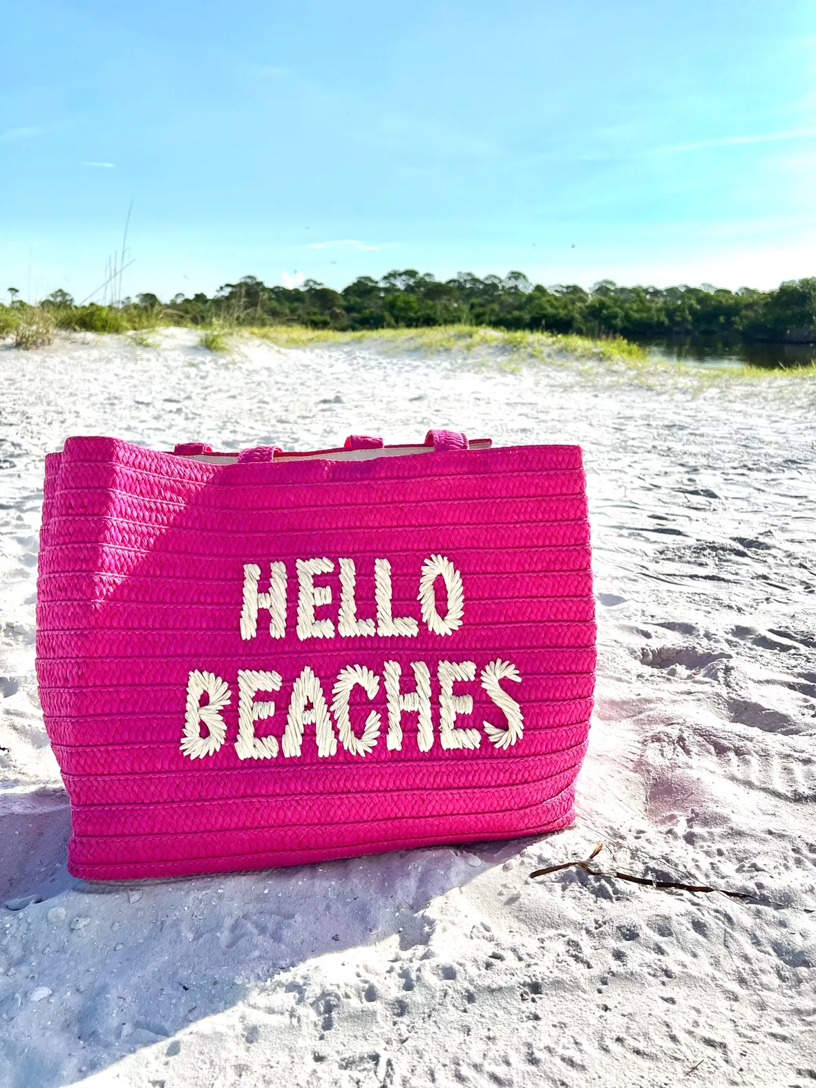 Hello Beaches A Packable Beach Bag | The Straw Beach Tote Bag of 2023 |  Beach Bags for Women Vacation | Large Beach Bag