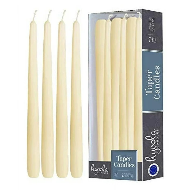 Hyoola 14" Wool White Dripless European Made Taper Candles, Unscented Paraffin Wax with Cotton Wi... | Walmart (US)