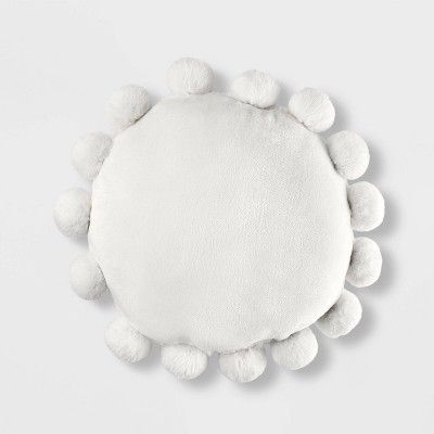 Round Plush Pillow with Poms-Poms - Pillowfort™ | Target