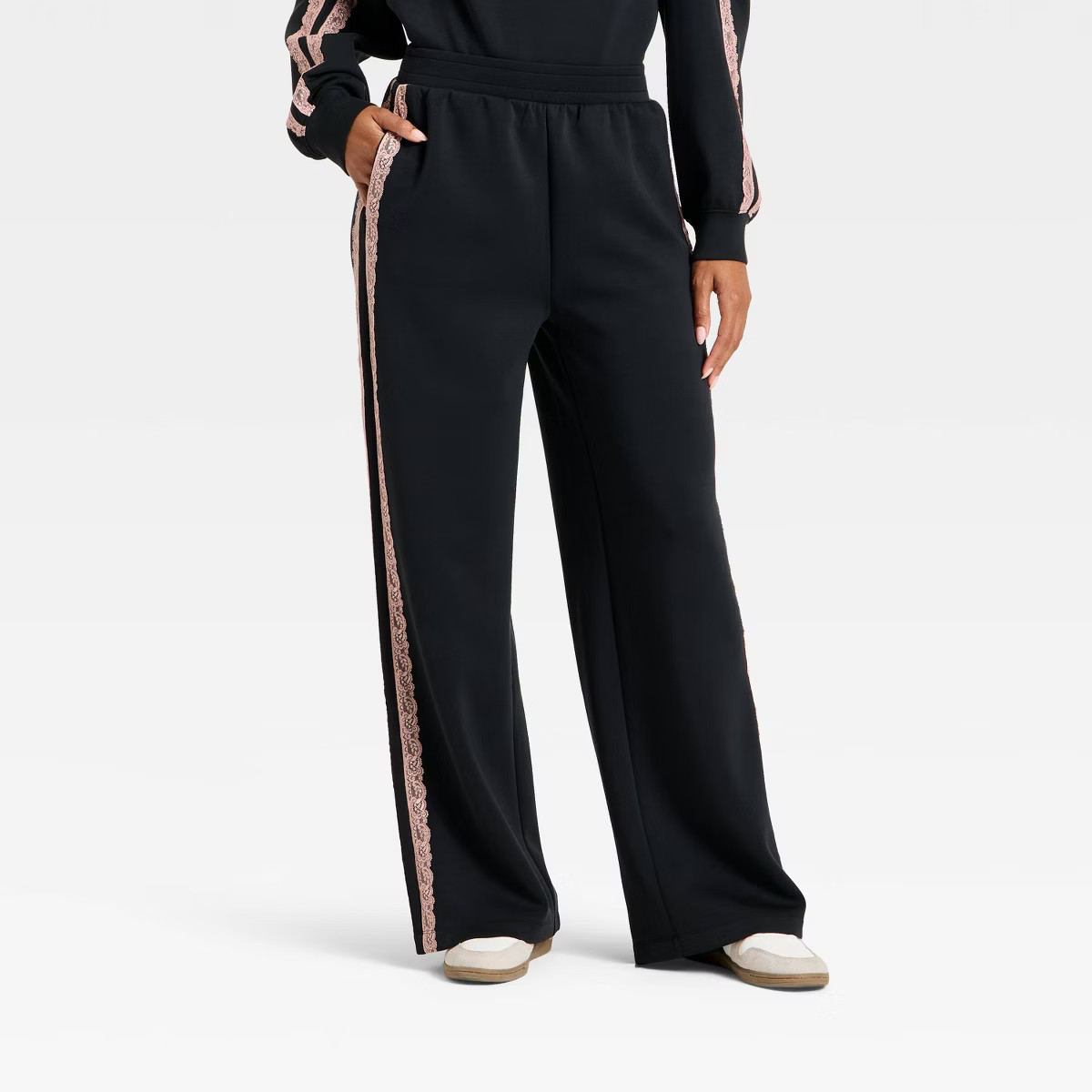 Women's Airy Sleek Lace Detail Track Pants - All In Motion™ | Target