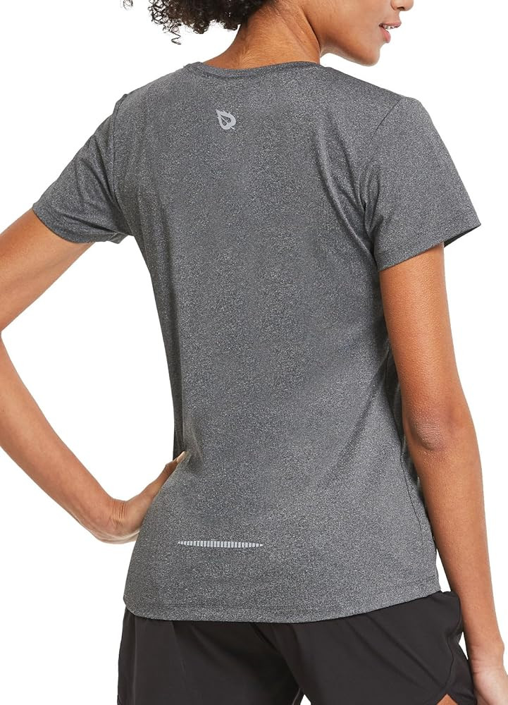 baleaf Women's Short Sleeve Running Workout Shirts Athletic Tops Lightweight Quick Dry Training Y... | Amazon (US)