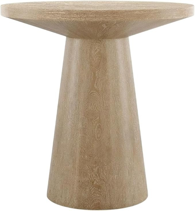 Starlight Canyon Home White Modern Round Solid Wood Pedestal End Table with Elegant Design, Durab... | Amazon (US)