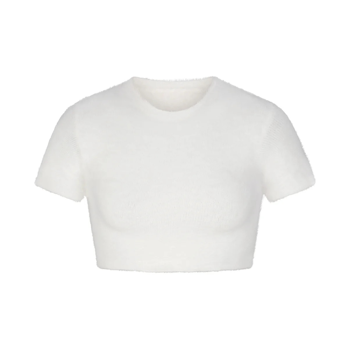 FUZZY KNITS SUPER CROPPED T-SHIRT | SKIMS (US)