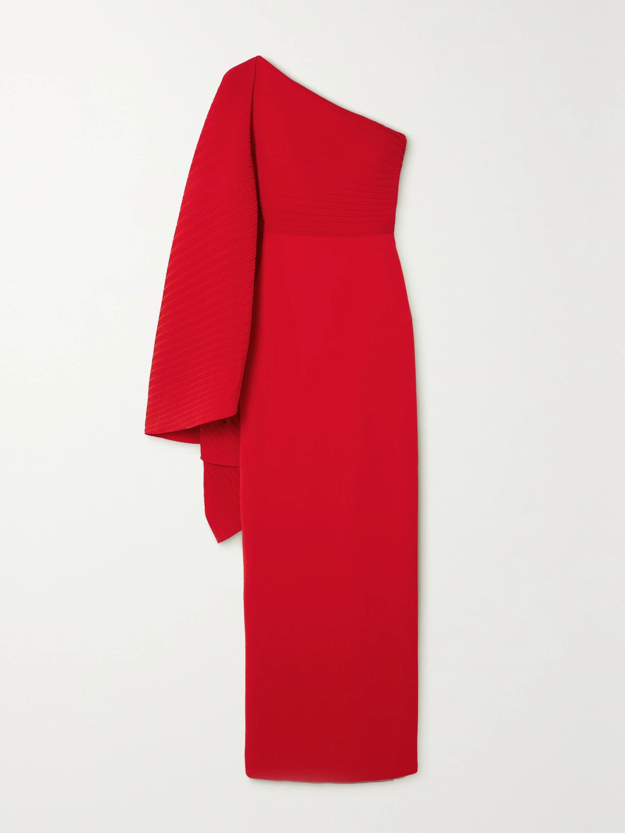 Solace London - Lillia One-shoulder Draped Plissé-chiffon And Stretch-crepe Gown - Red | NET-A-PORTER (UK & EU)