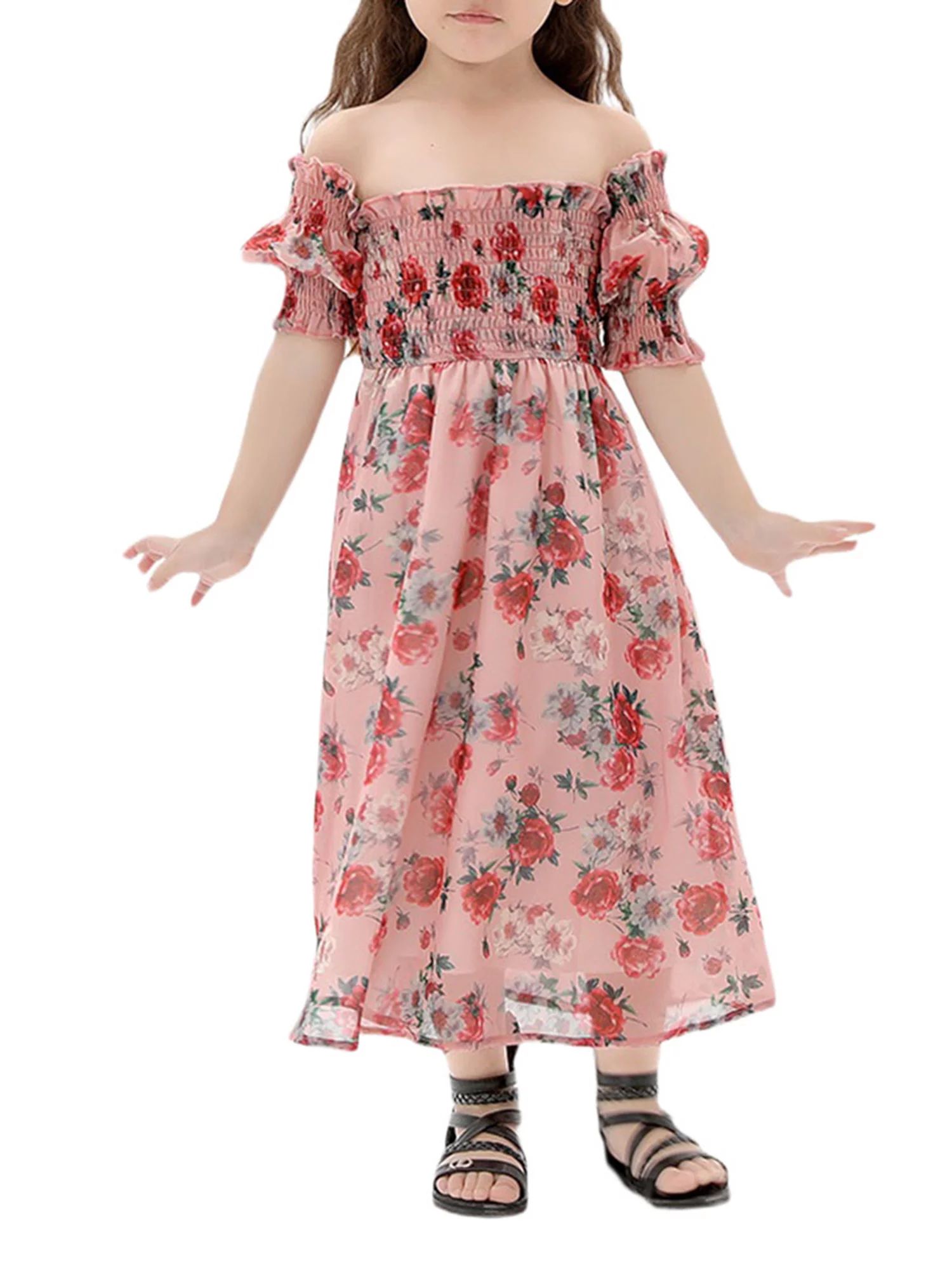 Genuiskids Mommy and Me Matching Long Dresses Parent-child Dresses Mother and Daughter Off Should... | Walmart (US)