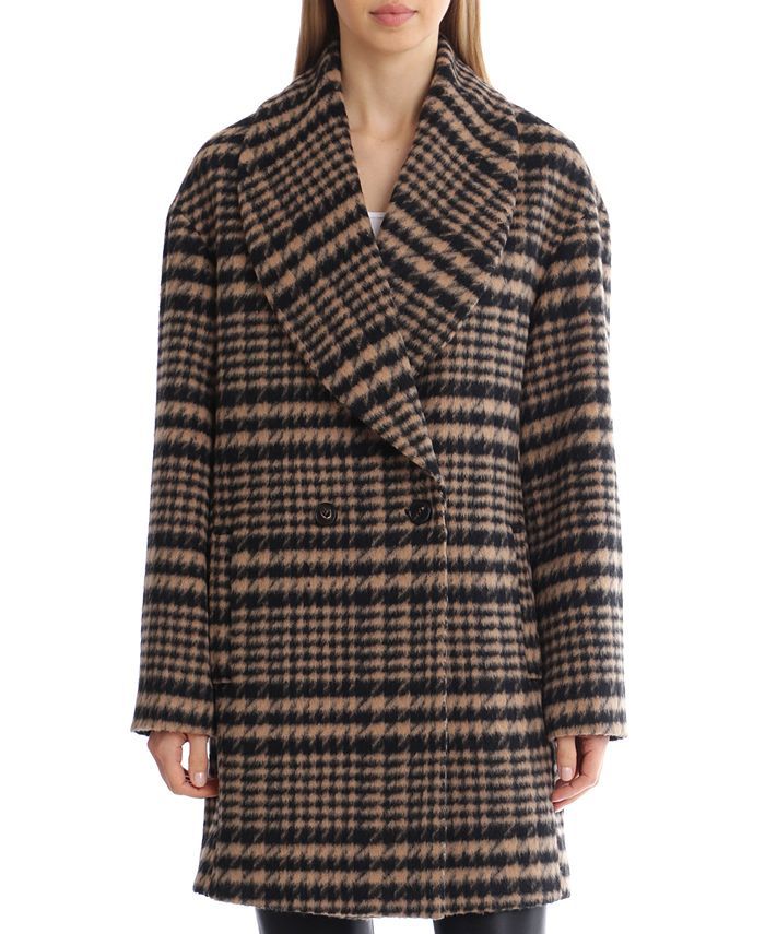Avec Les Filles Women's Shawl-Collar Houndstooth Coat & Reviews - Coats & Jackets - Women - Macy'... | Macys (US)