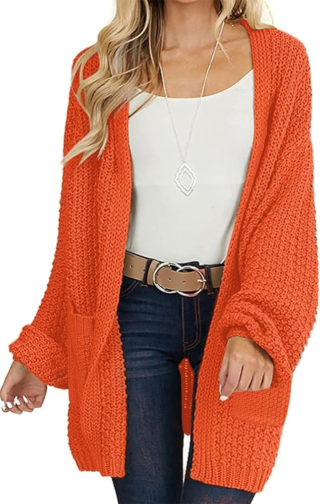MEROKEETY Women's 2024 Fall Open Front Chunky Knit Sweater Cardigan, Amazon Fashion Fall Outfits ... | Amazon (US)