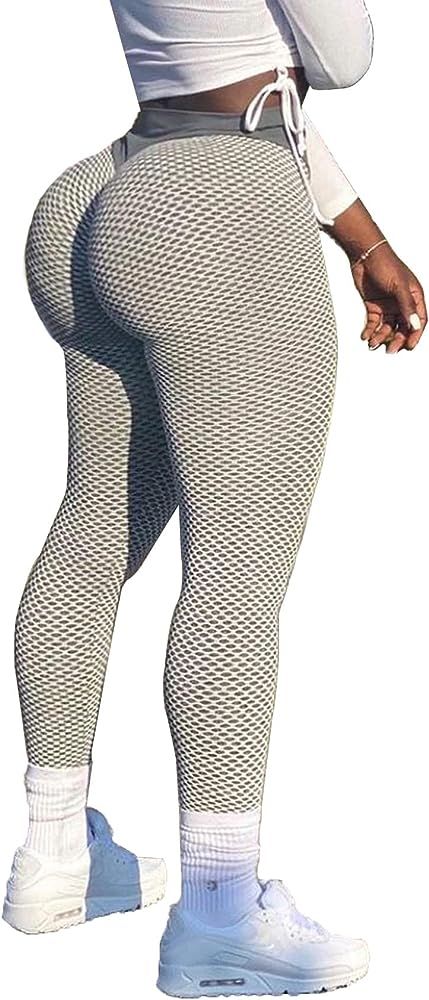 Amazon.com: RIOJOY High Waist Leggings for Women Butt Lift Tummy Control Yoga Pants Gym Workout B... | Amazon (US)