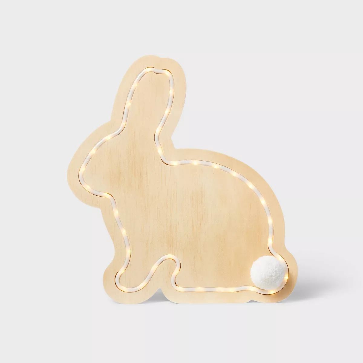 12" Easter Natural Wood Bunny with Faux Neon - Spritz™ | Target