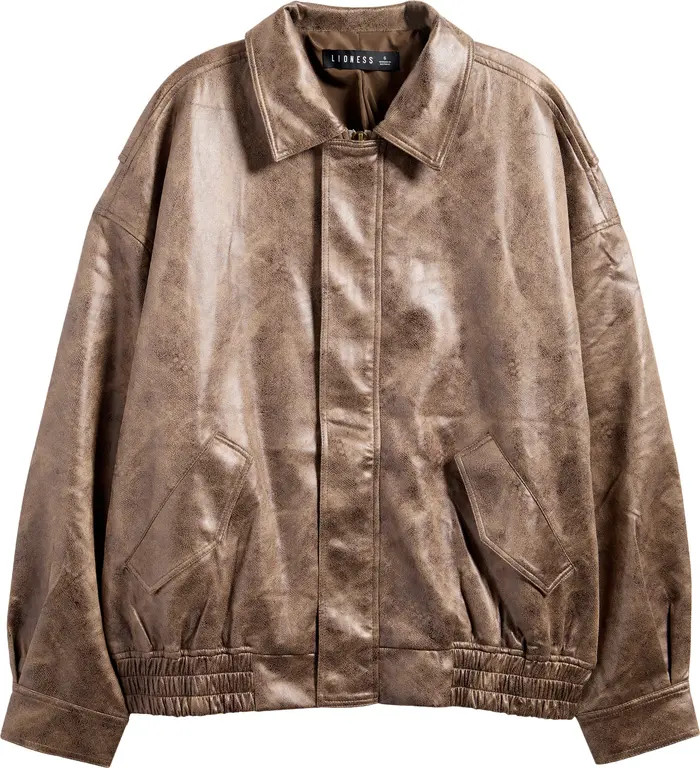 LIONESS Kenny Faux Leather Bomber Jacket | Nordstrom | Nordstrom