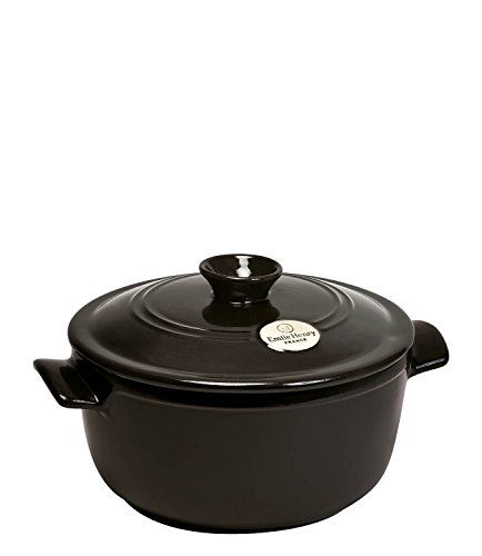 Emile Henry France Flame Round Stewpot Dutch Oven, 2.6 quart, Charcoal | Amazon (US)