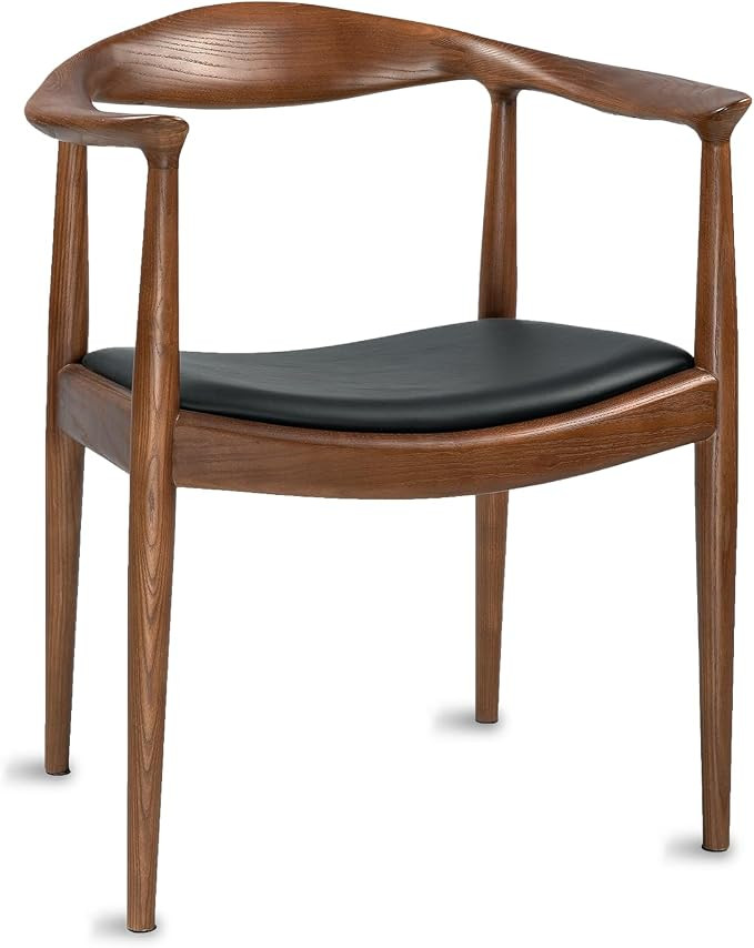 Kennedy Armchair, Walnut Dining Chairs with PU Leather Seat Cushion | Amazon (US)