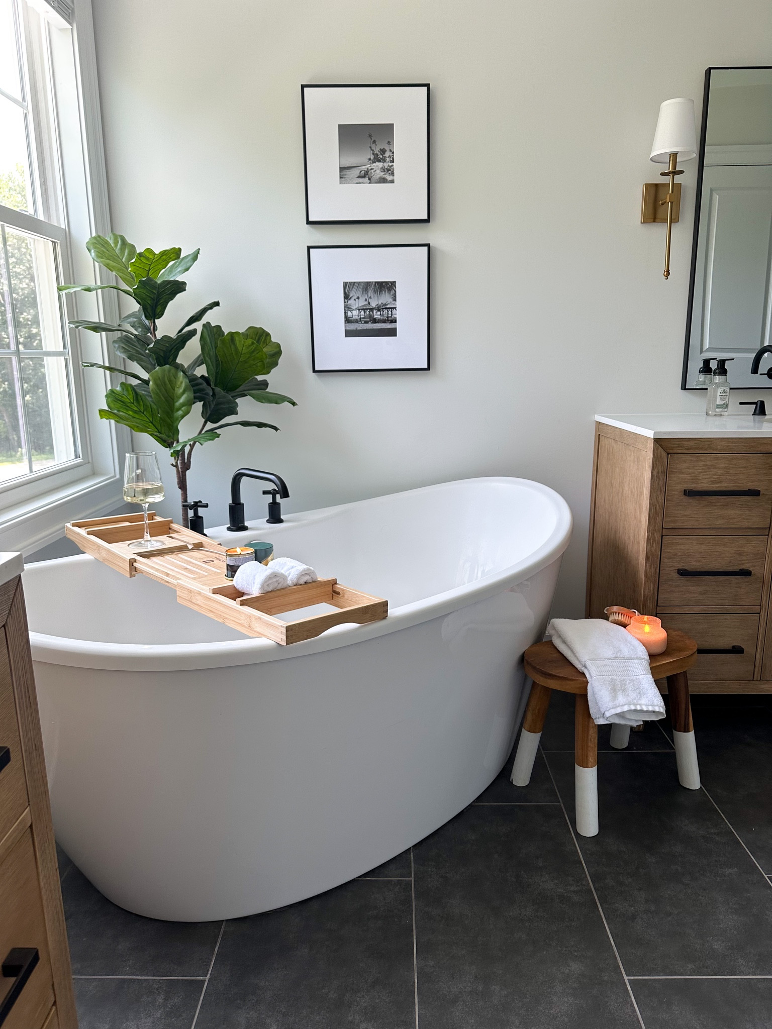 Custom master bath, soaker tub, Wayfair vanities 

#LTKunder100 #LTKFind #LTKhome