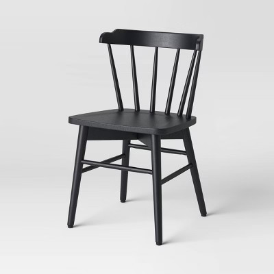 Wooden Barrel Dining Chair Black (KD) - Threshold™: Curved Back, Wood Frame, Non-Marking Feet L... | Target