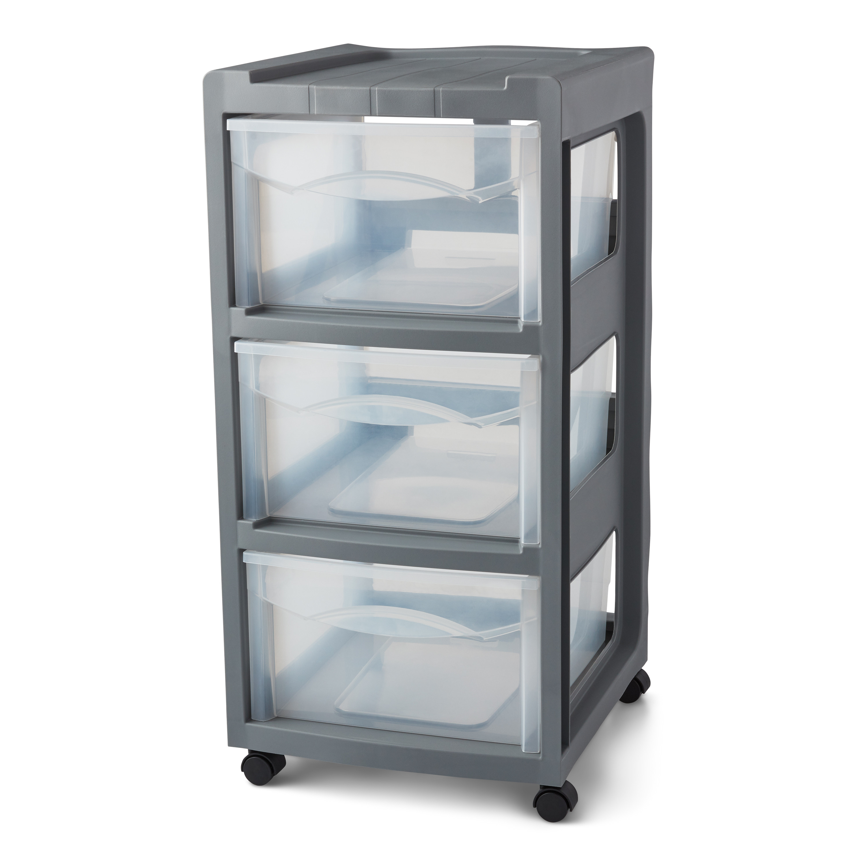 Mainstays Medium 3-Drawer Gray Plastic Storage Cart | Walmart (US)