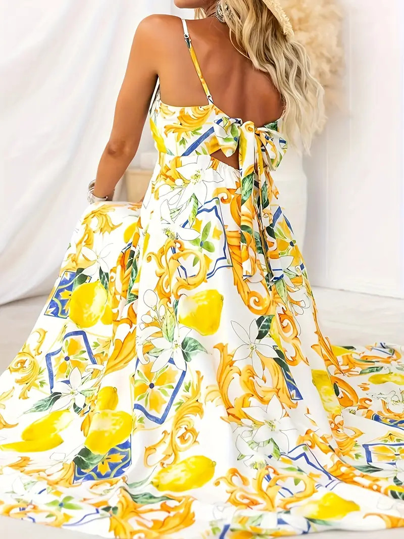 Floral Print Cami Dress Elegant Sleeveless A line Dress - Temu | Temu Affiliate Program