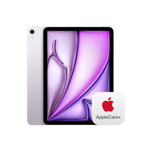 Apple iPad Air 11-inch with M3 chip Built for Apple Intelligence, Liquid Retina Display, 128GB, 12MP Front/Back Camera, Wi-Fi 6E, Touch ID, All-Day Battery Life — Purple with AppleCare+ (2 Years) | Amazon (US)